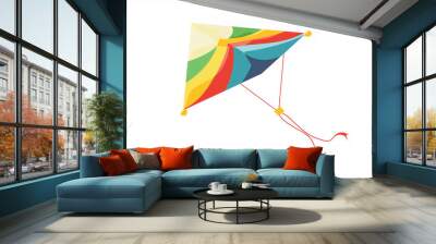 Kite, a simple flat illustration, bright colors, vector graphic, white background Wall mural