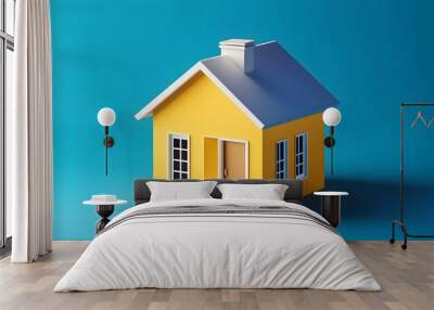 Minimalist house shape with roof Wall mural