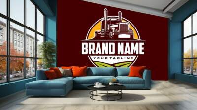 trucking and farm logo head truck Wall mural