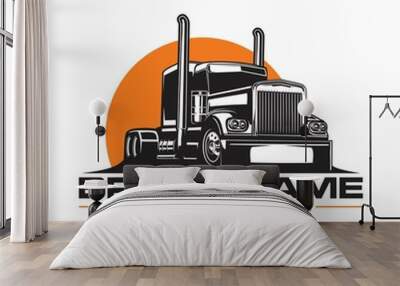 trucking logo semi trailer truck logo Wall mural