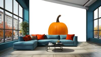 orange pumpkin with white background Wall mural