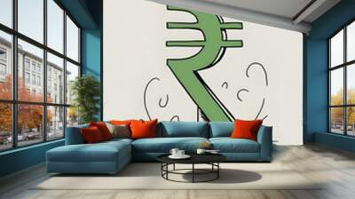 illustration of an background with rupees sign rupee icon  Wall mural