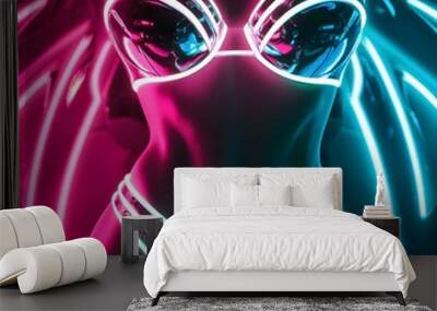 Neon bikini curves curvy girl  Wall mural