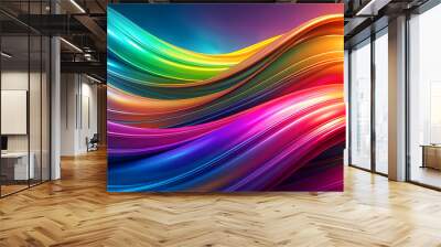 Abstract background with vibrant colors and dynamic shapes, abstract, background, colors, vibrant, shapes, modern, digital Wall mural