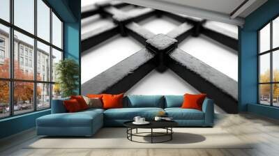 Black Metal Grid. Wall mural