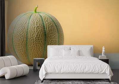 Cantaloupe melon isolated on background, cantaloupe, melon, fruit, isolated,background, sweet, fresh, ripe, juicy, tropical Wall mural