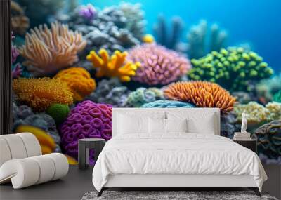 Vibrant Coral Reef Underwater Colorful Marine Life Wall mural