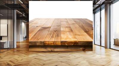 Wood table top isolated on white background for product display, wood, table, top, isolated, white background Wall mural