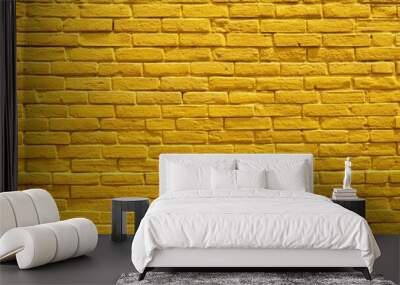 Yellow painted brick wall texture background, yellow, wall, texture, background, paint, brick, design, interior, surface Wall mural