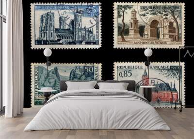 Postage Stamps of France Wall mural