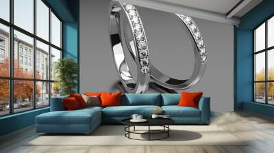 Two Diamond Wedding Ring Wall mural