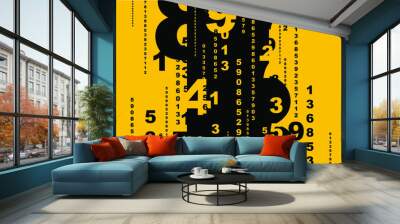 abstract background with numbers Wall mural