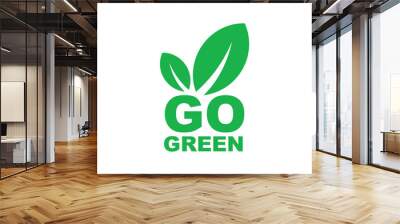 go green icon on white background Wall mural