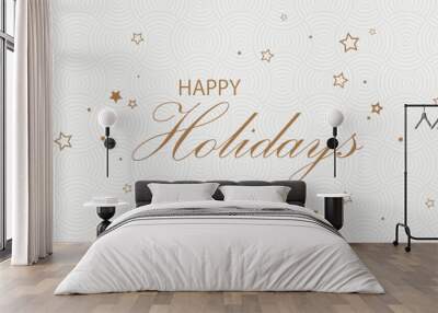 happy holidays text on stars background Wall mural