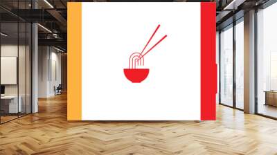 noodle food on white background	 Wall mural