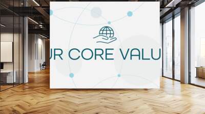 Our core values sign on white background Wall mural