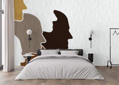 people face silhouette	 Wall mural