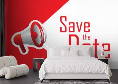 save the date sign on white background	 Wall mural