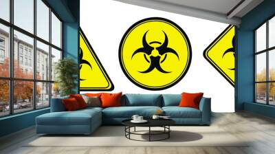 set of warning signs Wall mural