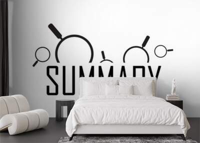 summary sign on white background Wall mural