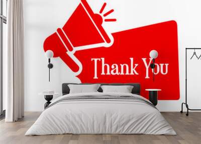 thank you sign on white background Wall mural