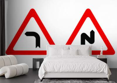 traffic sign on white background Wall mural