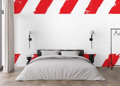 warning sign with red stripes on white	 Wall mural