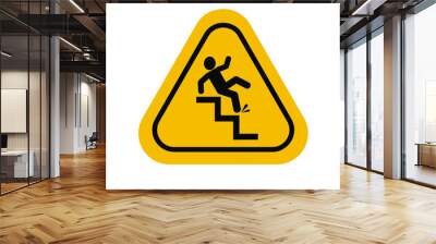 wet stairs sign on white background Wall mural