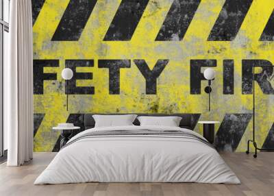 Yellow safety first sign. vector icon	 Wall mural