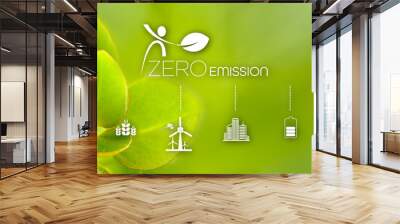 zero emission sign on white background	 Wall mural