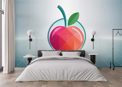 Elegant glass apple logo illustration Wall mural