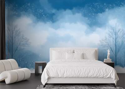 sky at winter in watercolor effect with space for your text Wall mural