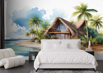 tropical island resort Wall mural