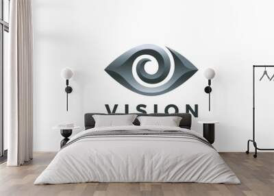 Eye Logo Vision Abstract Design vector template 3D style. Ophtalmology Clinic Optical Media Video Logotype concept icon. Wall mural