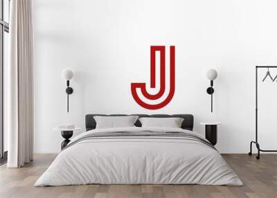 Letter J Logo vector alphabet design element template. ABC conce Wall mural