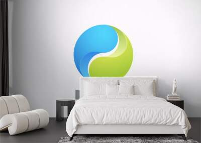 Logo Sphere abstract design. Green technology business Wall mural