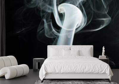 White smoke on black background Wall mural