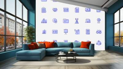 big set business icon, two color business icon Wall mural