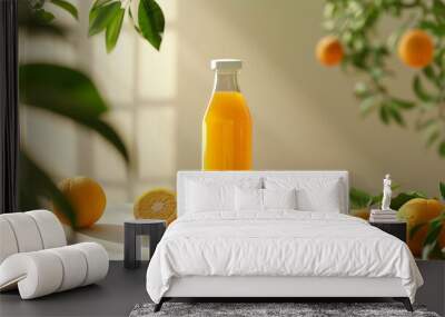 a bottle of orange juice Wall mural