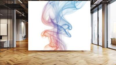 A white background with pastel smoke in the shape of an abstract figure Wall mural