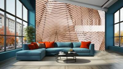 abstract copper modern architecture of a steel wall pattern. Wall mural