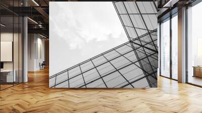 abstract of architecture of geometry at glass window. Wall mural