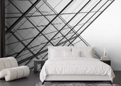 architecture of geometry at glass window - monochrome Wall mural