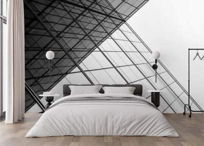 architecture of geometry at glass window - monochrome Wall mural