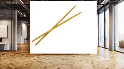 bamboo chopsticks isolated on white background. Wall mural