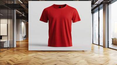 blank red t shirt for design presentation mockup or print advertising Wall mural