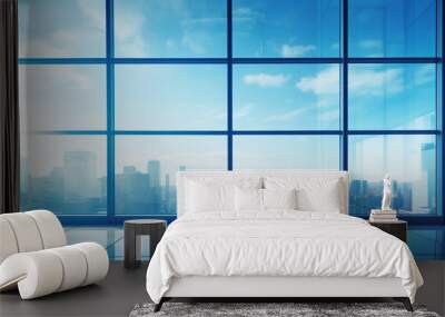 glass windows of office buildings in economic cities Wall mural