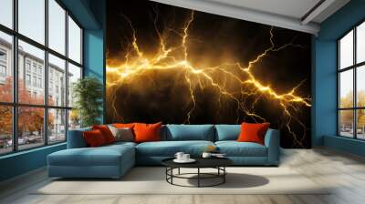 golden thunder in the dark cloud. Wall mural