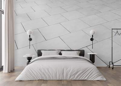 patterned paving tiles, ceramic brick floor background - monochrome Wall mural