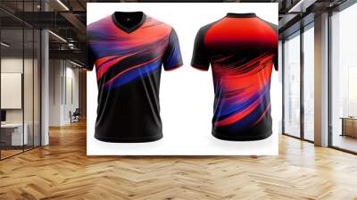 Black, Red, and Blue Sport Jersey Design Wall mural